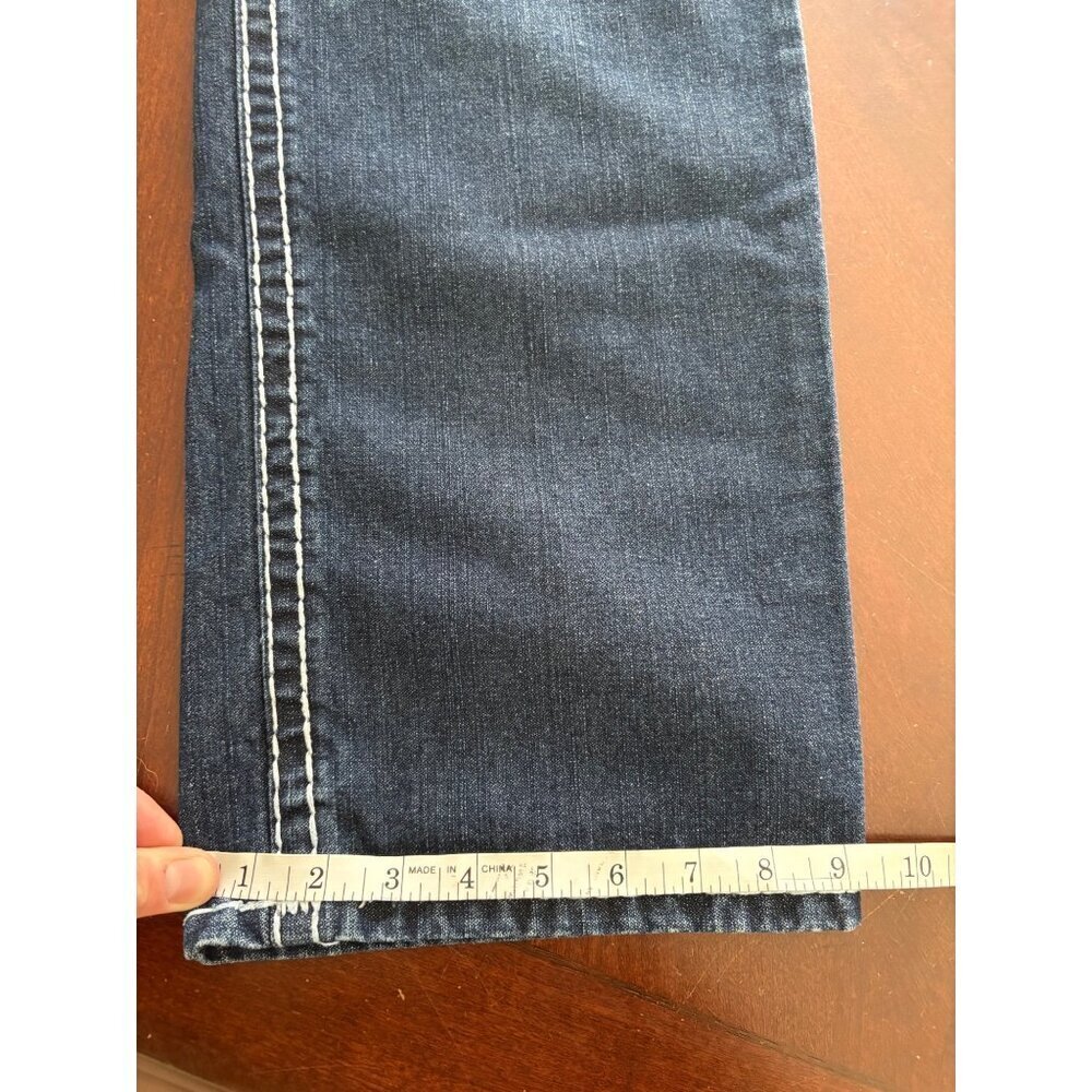 True Religion Y2K Super T World Tour Big Horseshoe Flap Jeans Dark Wash 36 x 33 - Picture 12 of 15